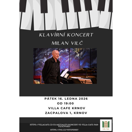 KONCERT – MILAN VILČ ve Villa Cafe Krnov